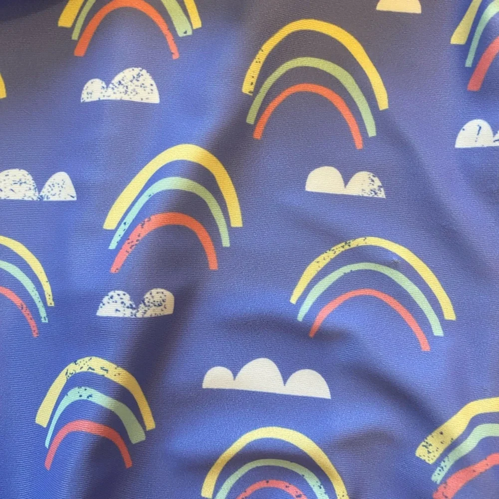 NWT Funtasia Too Indigo One-Piece Rainbow Ruffled Tank Swimsuit girls 5